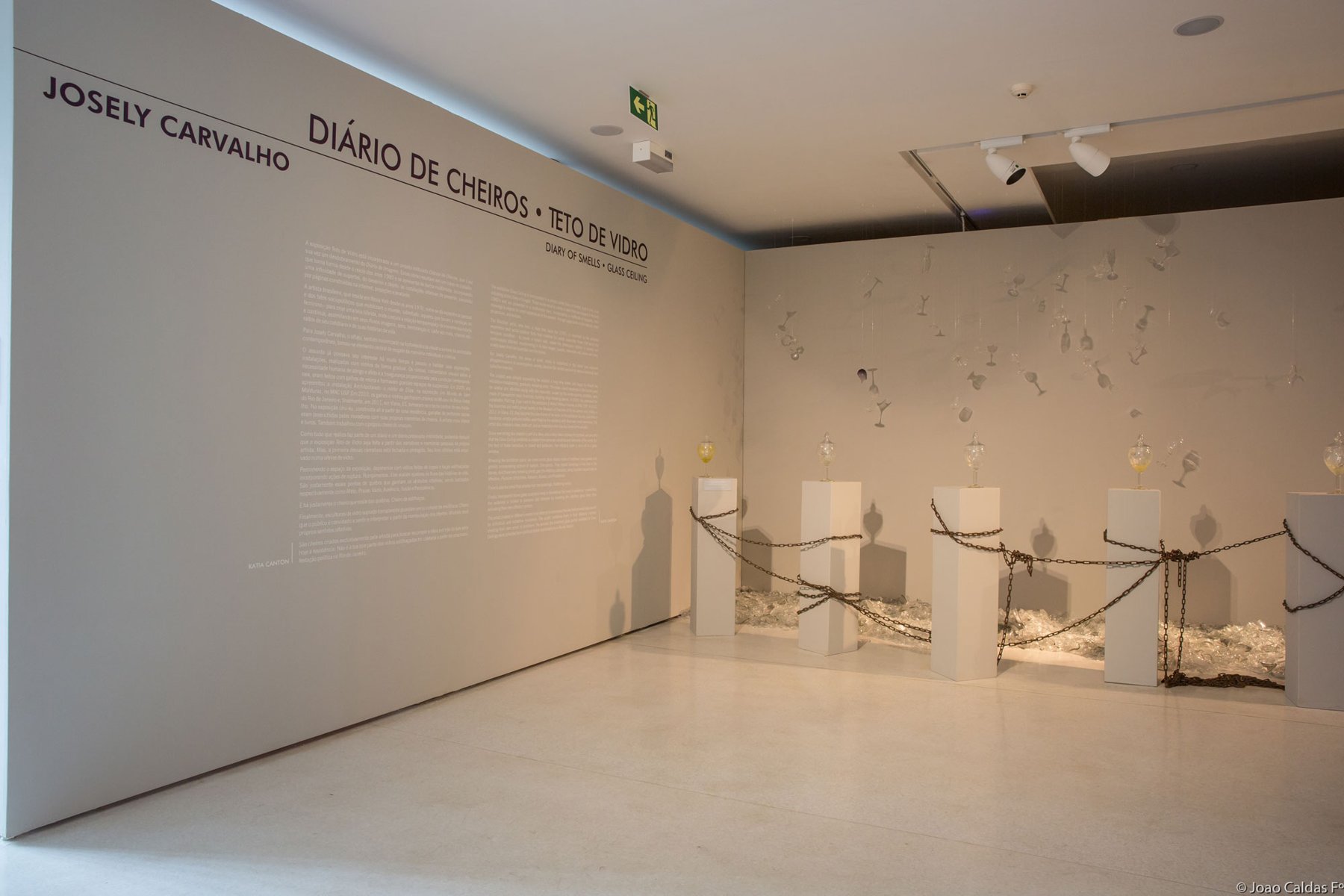 Josely Carvalho「Diary of Smells: Glass Ceiling」：曖昧な形の吹きガラスの器。開いた口から匂いが放たれる