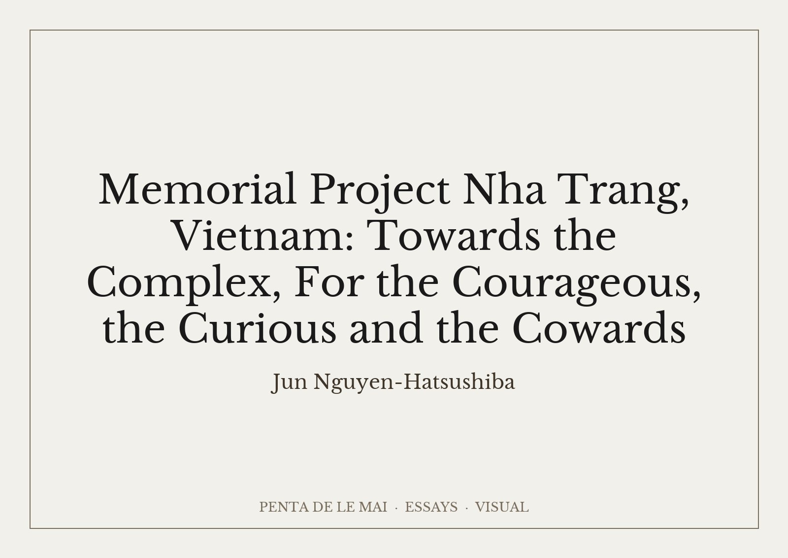 ジュン・グエン＝ハツシバ「Memorial Project Nha Trang, Vietnam」：青い海底でシクロを引く漁師