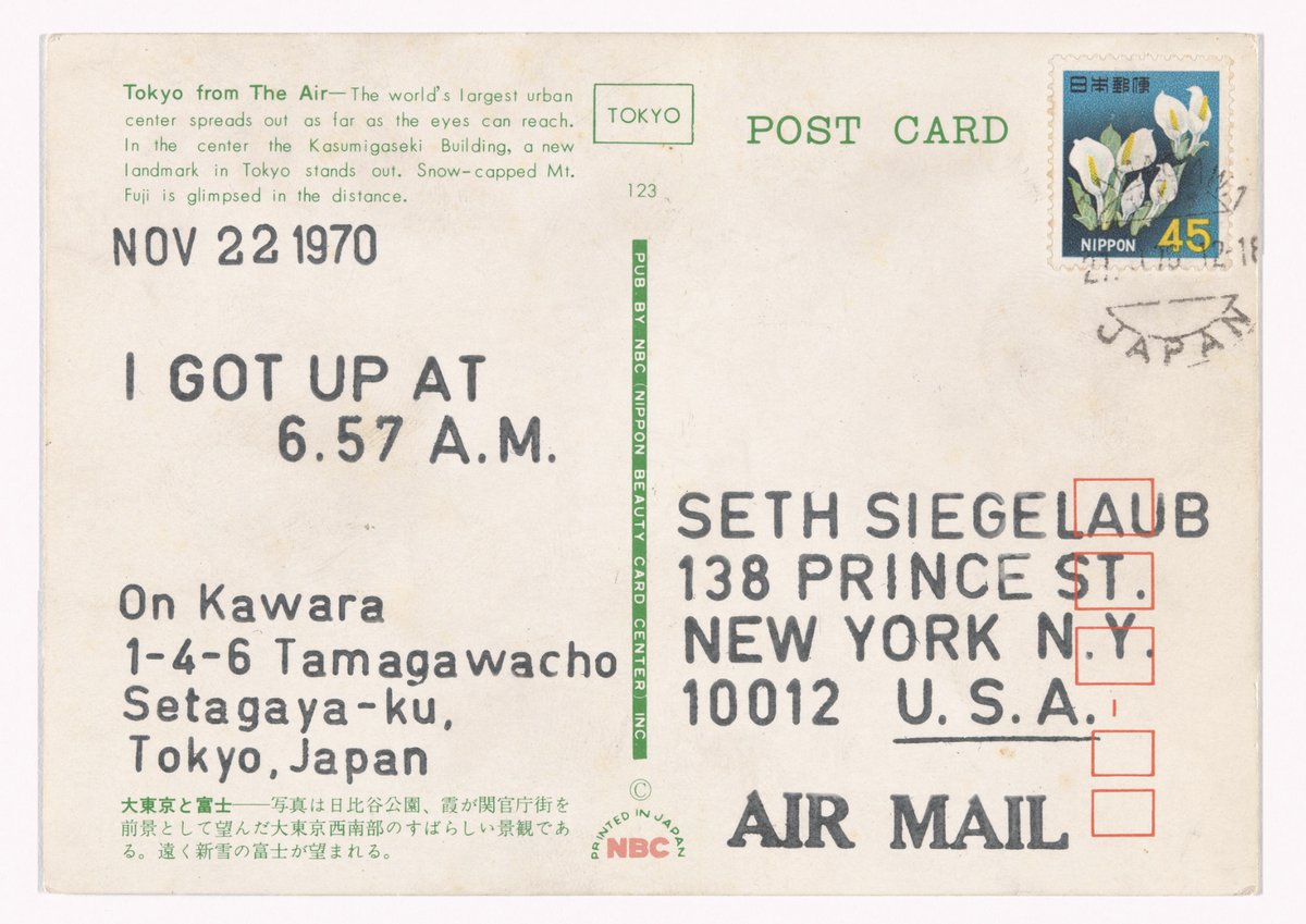 On Kawara. I Got Up.