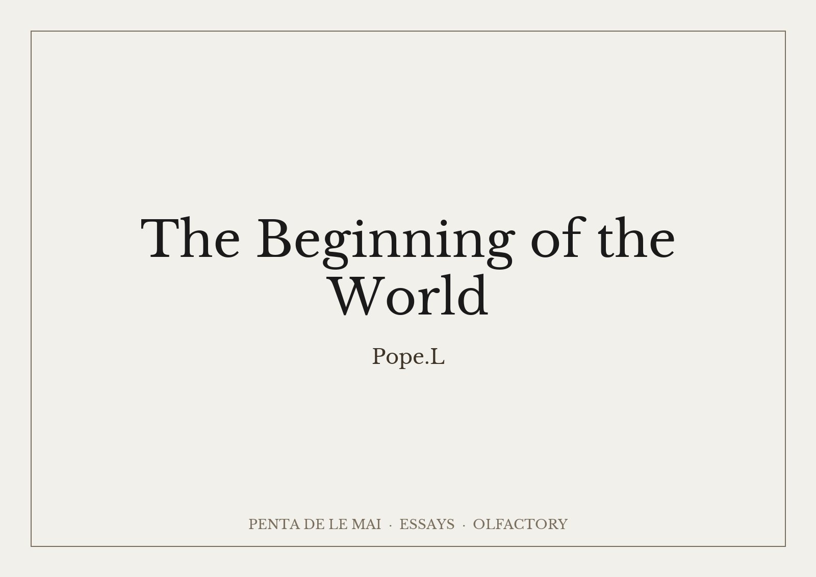 Pope.L, The Beginning of the World: bức tranh khổ tường phủ bơ đậu phộng với hình vẽ thô, chữ viết và xe cứu thương đồ chơi
