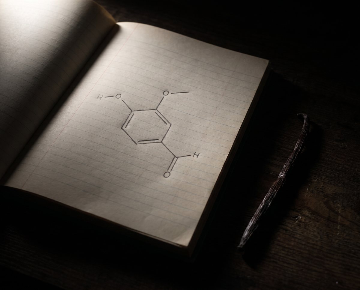 Vanillin. Vani không cần quả.